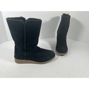 Koolaburra By UGG  Women's Andrah Tall Suede Boots Chestnut Size 8